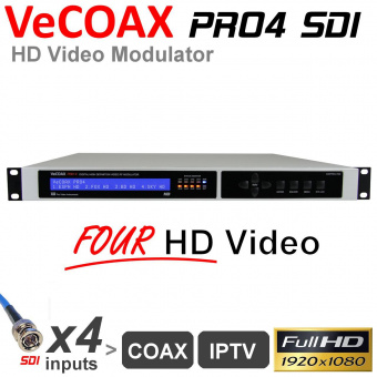 Модулятор HD сигнала HD-SDI VeCOAX PRO4 HD-SDI DVB-C VECOAX-PRO4-SDI-SR-C-IP