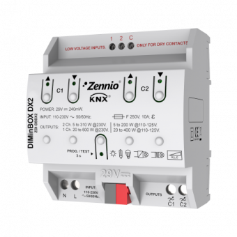 Zennio DIMinBOX DX2 -  KNX  (RLC, LED, CFL), 2-, 2 